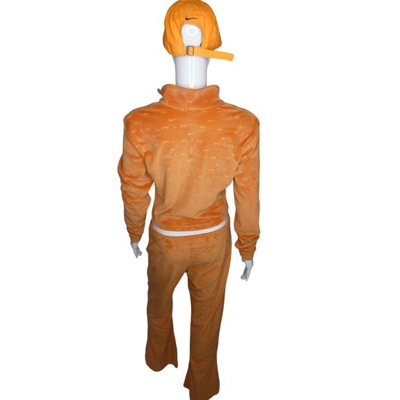 Nike Women's Velour‎ 2PC Track Suit Set Orange Size - M-Jacket/L-Pants - Picture 5 of 9